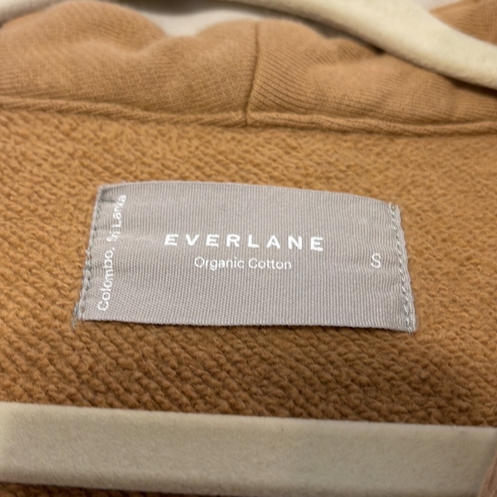 Everlane Brown Button-Front Cotton Sweatshirt Cardigan - Picture 2 of 6